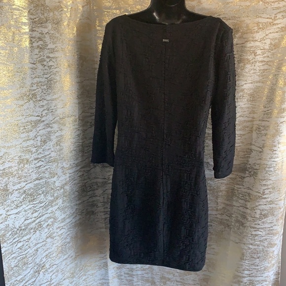 Armani Exchange Black Sheer Textured Body-cone Mini Dress Size M - Picture 8 of 13